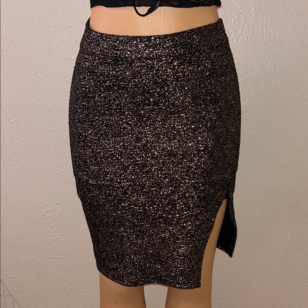 Rue21 Black Glitter Pencil Skirt